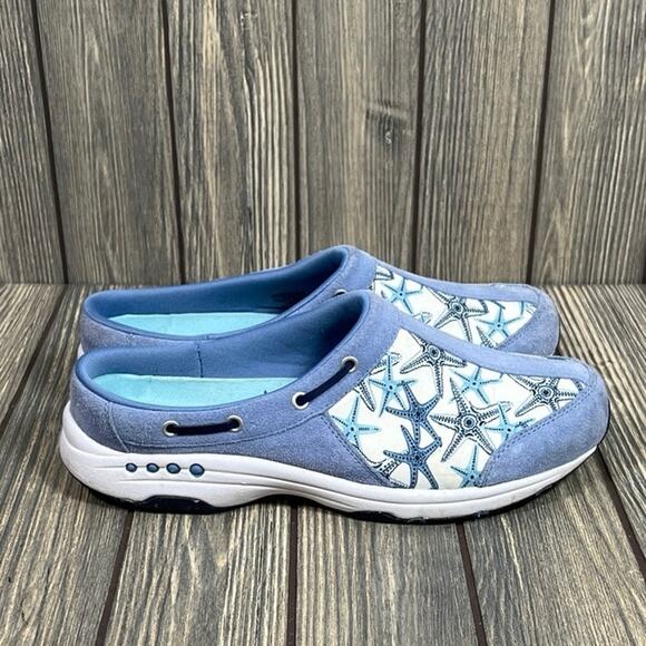 Easy Spirit Women Setport Blue Clog Comfort Slip On Leather Shoes 10 Starfish - Picture 1 of 8